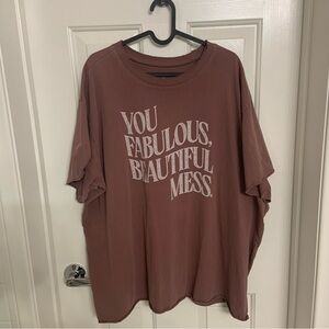Torrid Mauve Rose Short Sleeve Graphic Tee 2X New